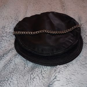 80s style hat with chain
